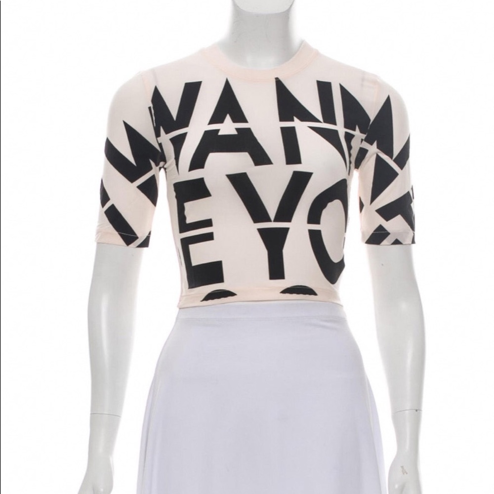 ❌SOLD❌NWT BEAU SOUCI Peach Printed Crop Top